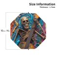 thumbnail image 2 of Leather Coasters with Heat-resistant for Drinks, Colorful Guitar Skull -标题2 Octagon, 2 of 5