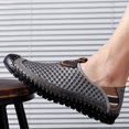 thumbnail image 5 of Men's Color Block Mesh Leather Slip-On Breathable Casual Loafers, 5 of 8
