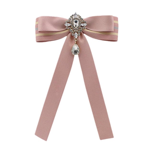 Broche con lazo de cinta, broche de pajarita, broche con lazo preatado, decoración para mujeres y niñas Rosa