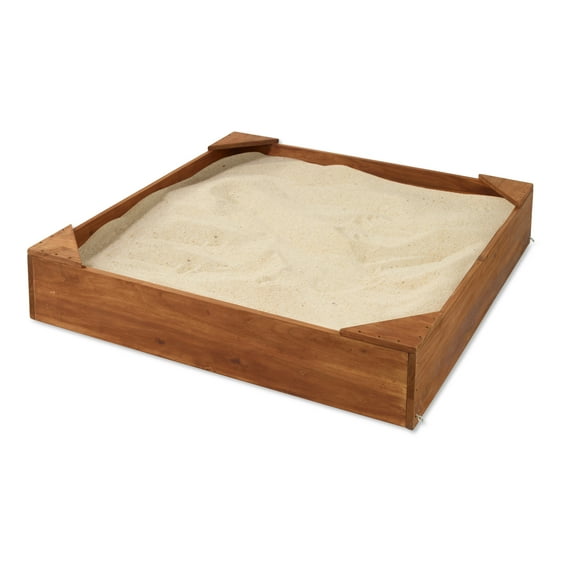 Badger Basket Simple Wooden Sandbox with Liner and Cover