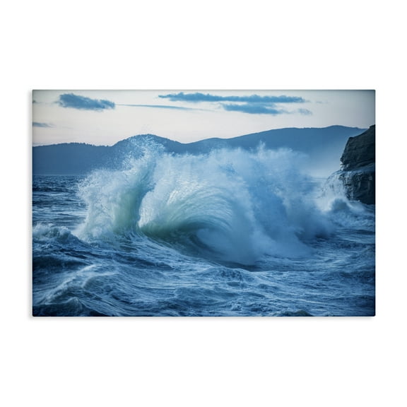 Stupell Industries Rolling Tsunami Wave Nautical & Beach Photography Wrapped Canvas Art Print Wall Art, 24 x 16