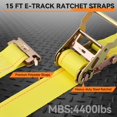 thumbnail image 4 of Elechomes E Track Tie-Down Rail Set: 4 Pack 16" E-Track Rails with 2 Ratchet Straps, 4 Rope Tie Offs, 4 O Rings, 4 J-Hooks, 2 Single Slot,, 4 of 9