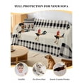 thumbnail image 4 of Black White Plaid Rooster Couch Cover for 2 Cushion Sofa, Vintage Farmhouse Checkered Rustic Washable Loveseat Sofa Covers Slipcover for Sectional Sofas L-Shaped, Couch Throw Cover 71"x118", 4 of 9