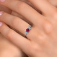 thumbnail image 4 of Gem Stone King 925 Sterling Silver Red Created Ruby and Blue Zircon Engagement Ring for Women | 1.60 Cttw | Round 5MM | Gemstone July Birthstone | Size 8, 4 of 6