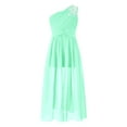 thumbnail image 5 of Aislor Kids Flower Girls One Shoulder Princess Pageant Gown Wedding Bridesmaid Gown Formal Dress Size 6-16 Mint Green 6, 5 of 7