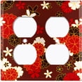 thumbnail image 3 of Metal Light Switch Plate Cover Japanese Sakura Flower Pattern Maroon Wallpaper FLW046, 3 of 13