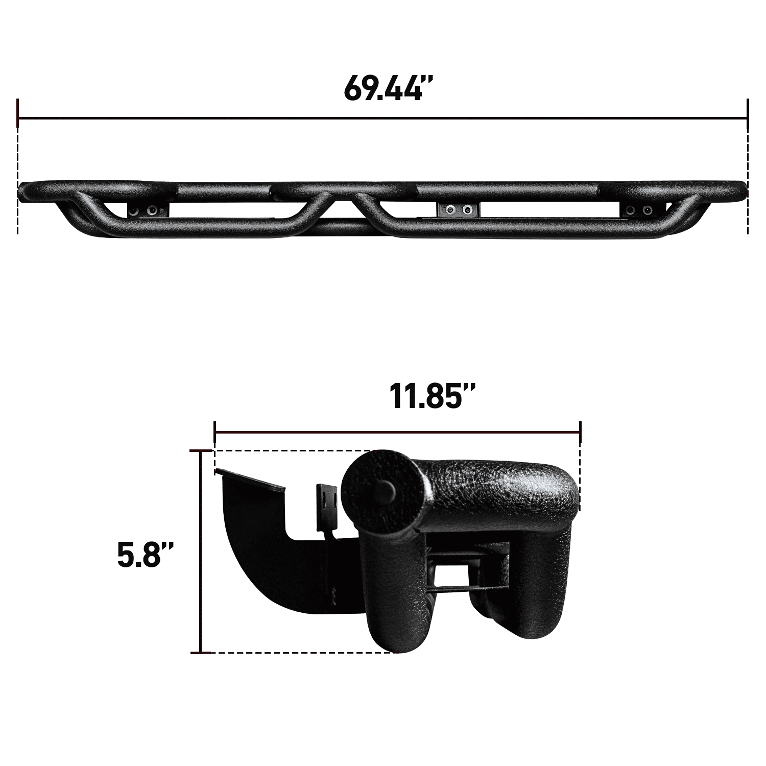 Vijay Running Boards Compatible with 2007-2017 Jeep Wrangler JK 4-Door A Pair Bolt-on Side Steps Rails Steel Nerf Bars