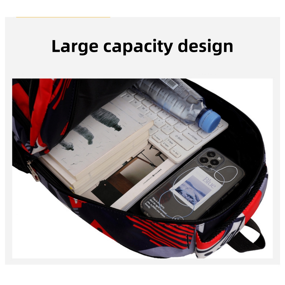 Mochila escolar para niños, camuflaje para niñas, impermeable, para adolescentes y niños, roja 3