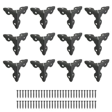 Uxcell 20x20x20mm Metal Box Corner Protectors Iron Black 12 Pack