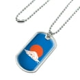thumbnail image 2 of Global Warming Polar Bear Melting Military Dog Tag Pendant Necklace with Chain, 2 of 4