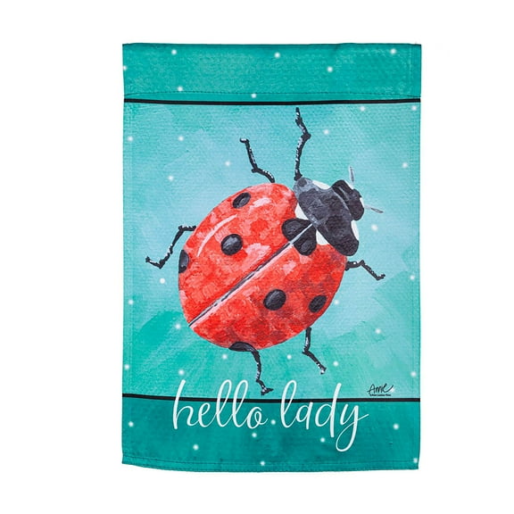 Hello Ladybug Garden Suede Flag