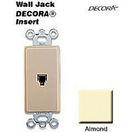 Phone Terminal - Leviton 40949-AD Decora Telephone Wall Jack Assembly, 6P4C, Screw Terminals, Almond