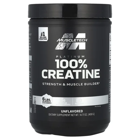 Muscletech, Essential Series, Platinum 100% Creatine, Unflavored, 14.11 oz
