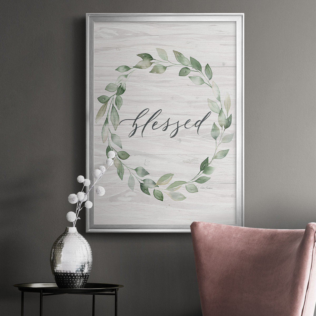 Blessed Wreath Premium Framed Print - Ready to Hang