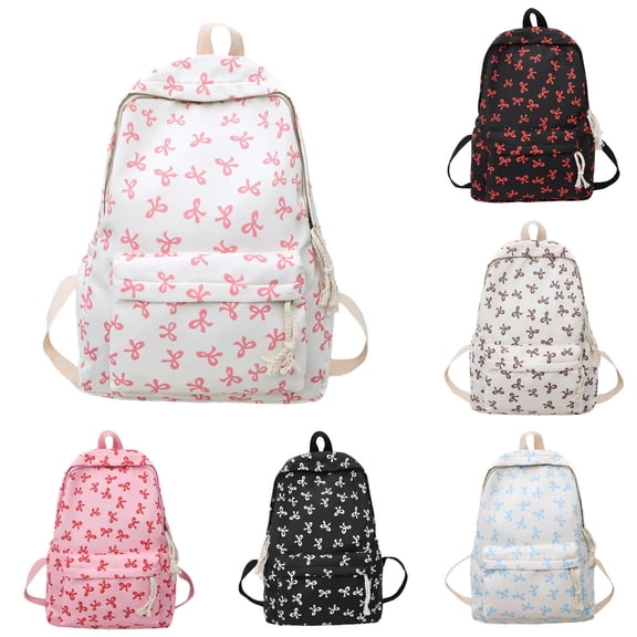 FYDUU School Backpack for Girls Teens Bookbag Cute Bow School Bags Lightweight Casual High School College Backpacks Fashion Daypack