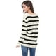 thumbnail image 5 of Suéter de rayas túnica con hombros descubiertos y cuello redondo para mujer blanco XL, 5 of 6
