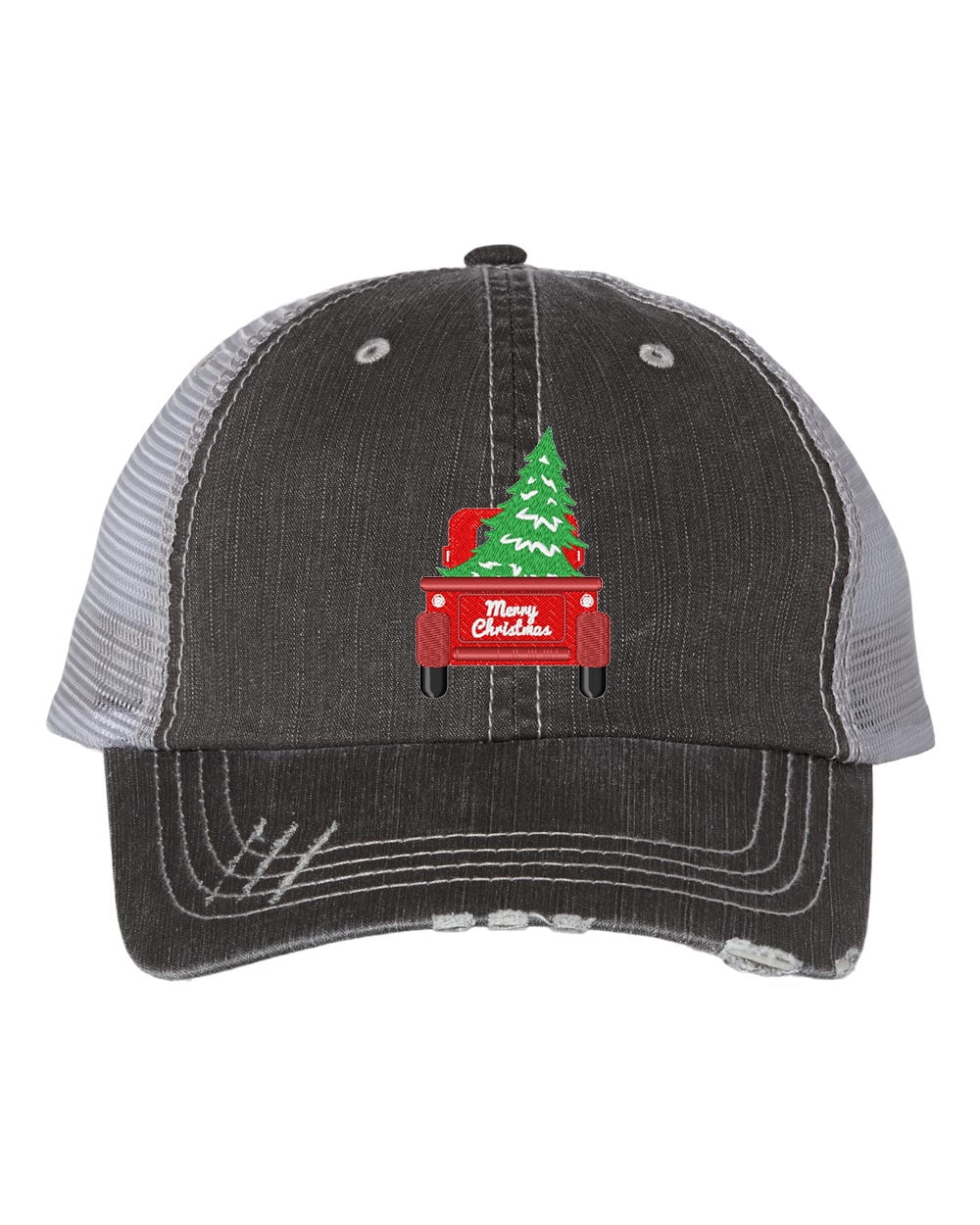 Go All Out Merry Christmas Dad Hat – Embroidered Lights Trucker Cap, Adjustable Flat Bill