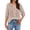 Beige, variant on Womens 3/4 Sleeve Tops Cotton Linen Shirts Embroidered V Neck Button Boho Blouses Loose Fit Dressy Casual Tunic Top
