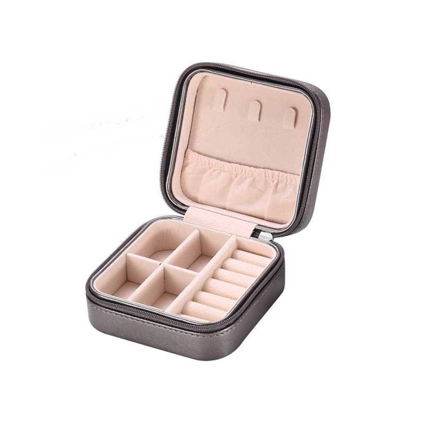 Caja de almacenamiento de joyas con diseño de cremallera para el hogar, estuche de exhibición de cuero PU multicolor, regalos de fiesta para Ropa, zapatos y accesorios Miscelánea Negro luz Sonducket AP011996-03