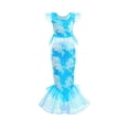 thumbnail image 5 of Hienoo Girls 3-Piece Swimsuit Ruffle Tankini Set with Fishtail Skirt Bathing Suit, Sizes 4-5, 5 of 7