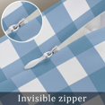 thumbnail image 5 of Blue White Plaid Throw Pillow Covers, Soft Pillowcases with Invisible Zipper, Gradient Geometric Buffalo Checkered Decorative Square Pillow Cushion Covers for Living Room Couch Sofa Bed 16x16 Inches, 5 of 8