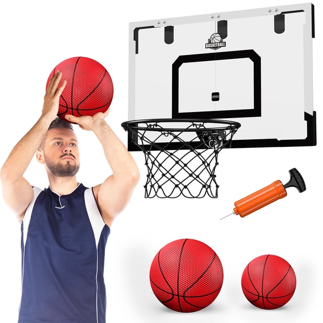 Canasta de baloncesto HYES, 24 x 16 cm, grande, para interiores, con tablero