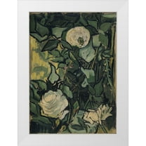 van Gogh, Vincent 24x32 White Modern Wood Framed Museum Art Print Titled - Roses