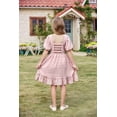 thumbnail image 6 of Arshiner Girls Dress Summer Wedding Party Square Neck Hollow Back Solid Midi Flowy Casual Dresses, 6 of 8