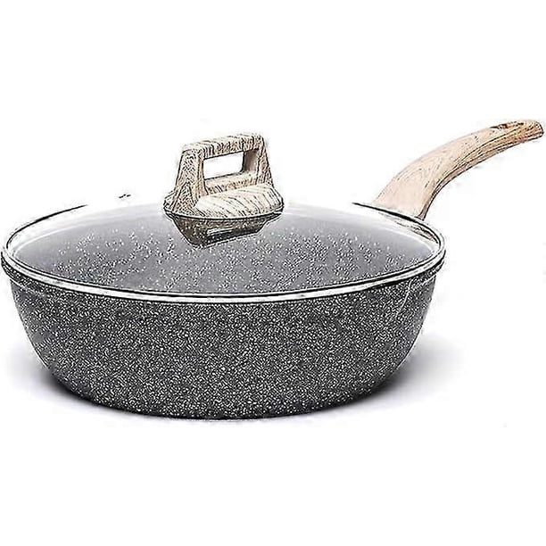 Frying pan Wok with lid 28 cm 4.3 l, non-stick coated pan, deep frying pan Suitable for all types of hobs, including induction