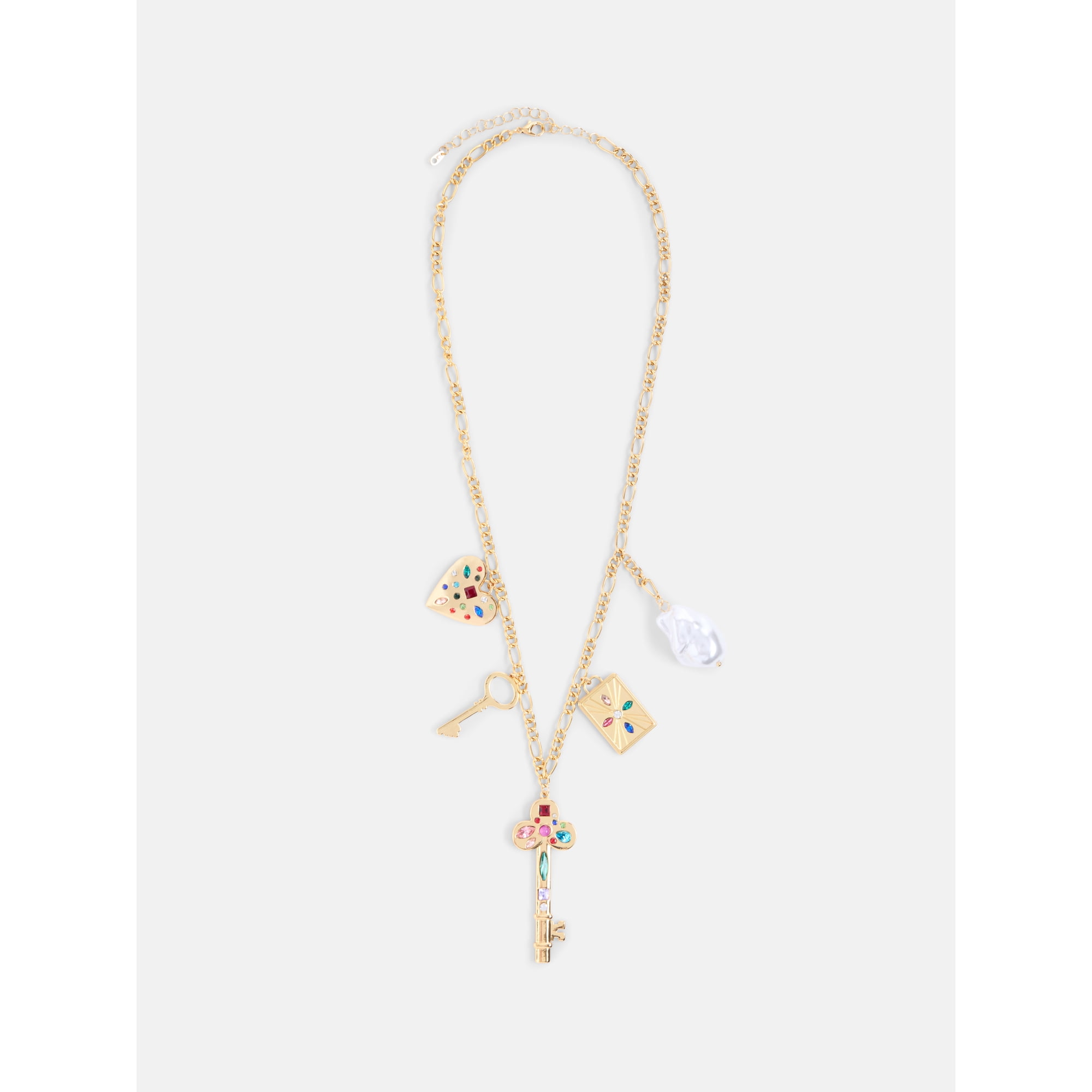 Free Assembly Women's Gold Tone Charm Necklace, 22" + 3" Extender