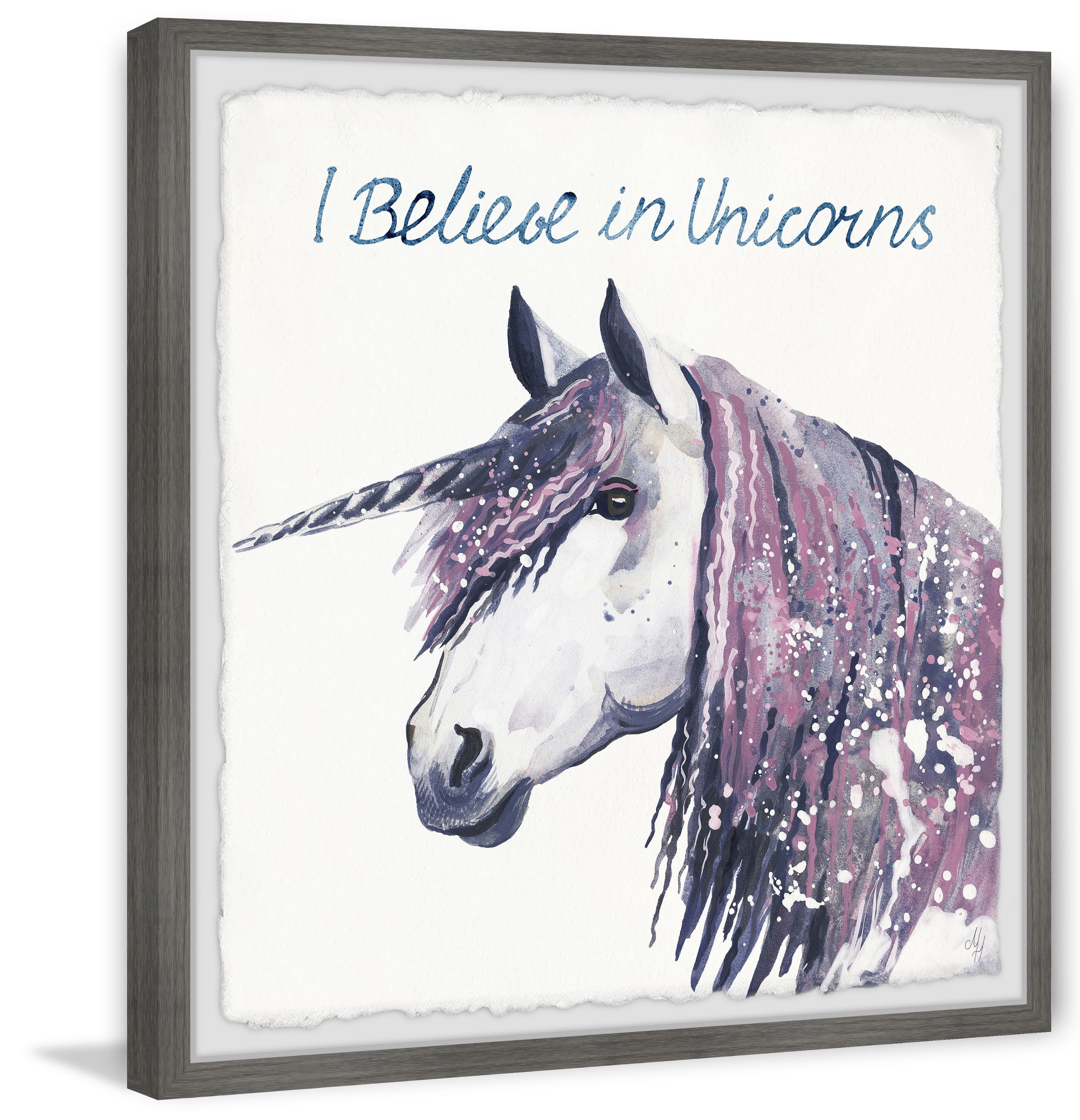 Marmont Hill I Believe Unicorns Ii Framed Wall Art, 32.00" x 1.50"