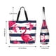 thumbnail image 5 of Balery Pink Flamingos Bolsa Tote Estilo Estético con Cremalleras, Bolsa de Hombro, Bolsa de Compras Grande y Plegable, 5 of 8