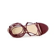 thumbnail image 4 of BLISSFUL STEP Women Strappy Straps Lace Up Stiletto Heel Sandals Burgundy 10, 4 of 7