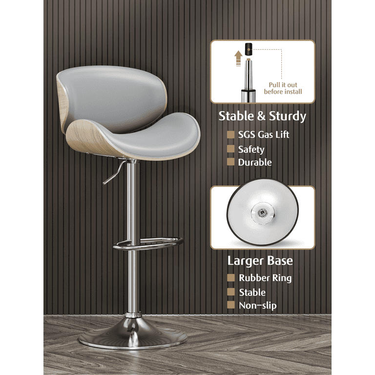 Aowos Bar Stools Adjustable Swivel Barstools Counter Stools with