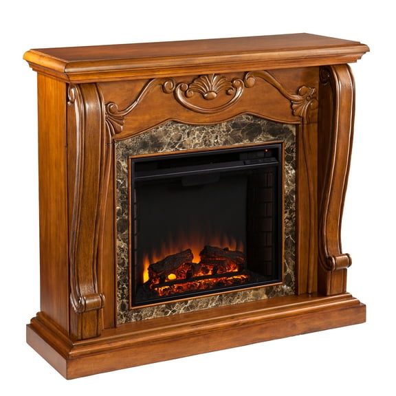 SEI Furniture Cardona Electric Fireplace in Walnut