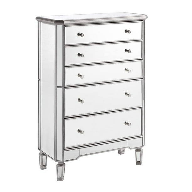 Beaumont Lane 5 Drawer Mirrored Chest, Mirrored Chest Of Drawers Furniture