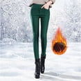 thumbnail image 2 of JJHGVB Fleece Pants Women Thick Leggings for Women Thermal Leggings for Women's Trousers Women Comfy Pants Thermal Pants Women Womens Trendy Pants Green L, 2 of 4