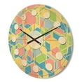 thumbnail image 3 of Designart 'Retro Geometrical Pastel Abstract IO' Mid-Century Modern Wood Wall Clock, 3 of 5