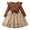 a-Khaki218100, variant on VNKIDY Girls Dress Kids Stylish Long Sleeve Dresses Ribbed Bodice Ruffled Shoulders Bow Details Polka Dot Skirt For Daily Casual Festive Occasions Fashionable Dress