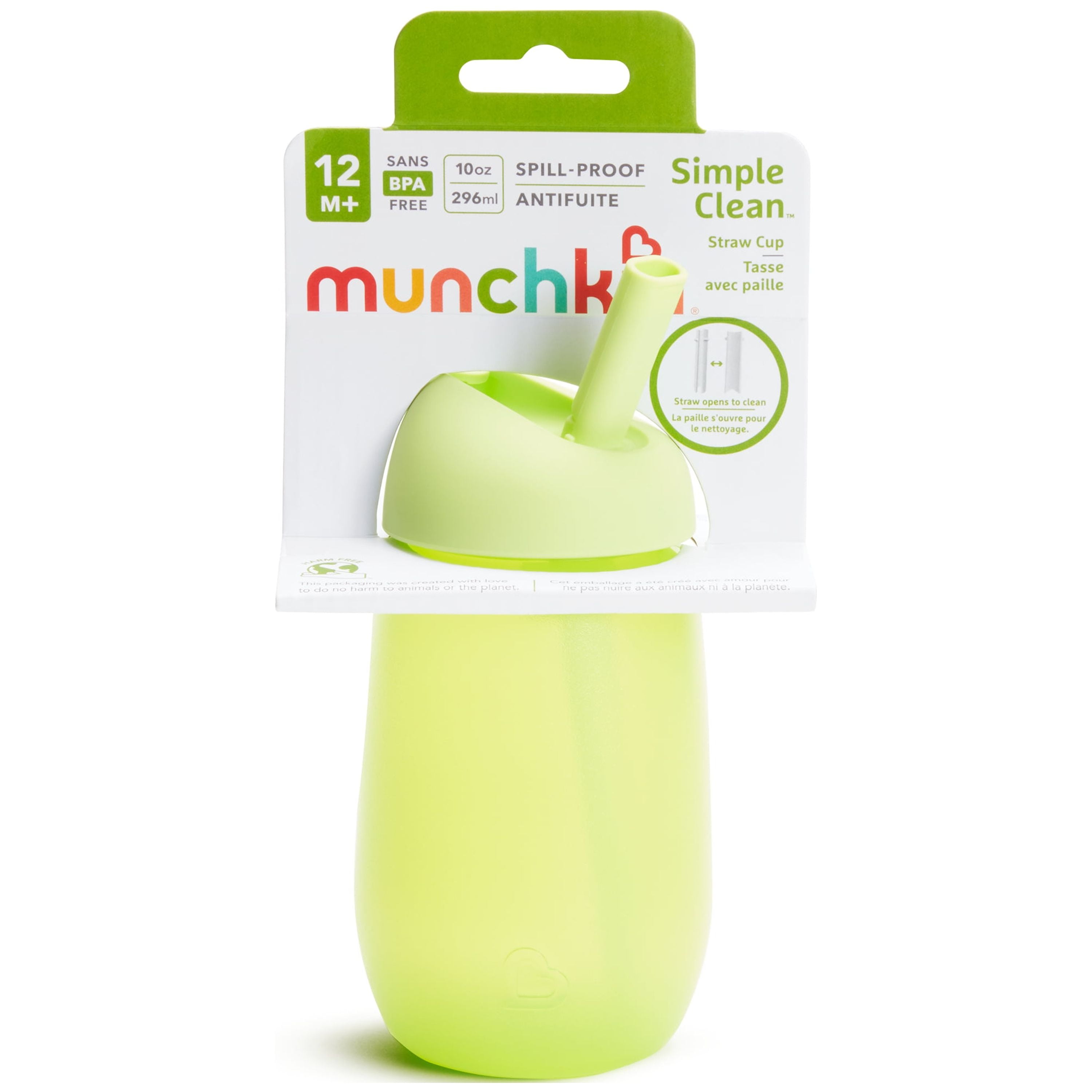 Munchkin Simple Clean Toddler Straw Cup 10 Ounce 2 Count (Pack of