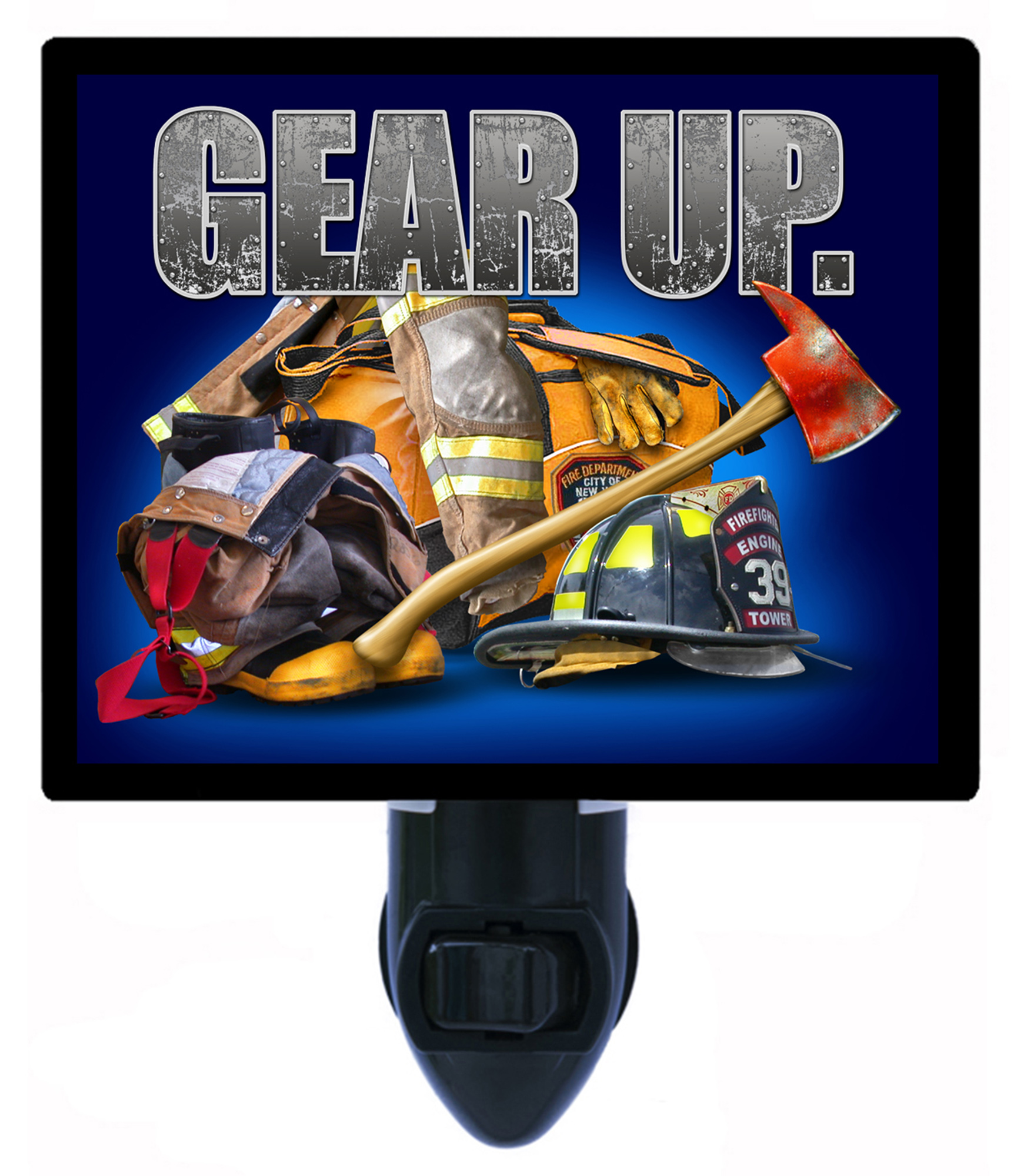 Firefighter Decorative Photo Night Light Plus One Extra Free Switchable