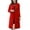 Red, variant on Women Winter Coat Turn-down Collar Long Sleeve Mid Length Thick Solid Color Windproof Warm Loose Korean Style Single Button Pockets Lady Overcoat