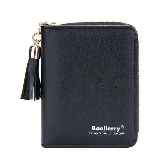 AOOOWER PU Zipper Credit Cards Wallet Tassel Card Holder Gift Change Pocket