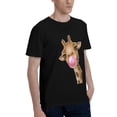 thumbnail image 2 of Bingfone Funny Giraffe Blowing Bubble Men'S Loose Fit Short-Sleeve Pocket T-Shirt, 2 of 7