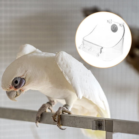 COMPUKAS 1Set Convenient Hanging Bird Bathtub Made of Durable Transparent PP