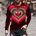 thumbnail image 2 of Camiseta de diario unisex para hombre Estampados gráficos en 3D Tops de manga larga Casual Bloue Pompotops oipoqjl5380, 2 of 9