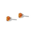 thumbnail image 3 of Gem & Harmony 9/10 Carat (Ctw) Citrine Solitaire Post Earrings in 14K White Gold for Women, 3 of 4