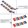 thumbnail image 4 of Leg Warmers Gloves for Women, Rainbow Strips Arm Warmer Leg Stocking Colorful Thigh High Socks Fingerless Gloves Sleeve Set, 4 of 4