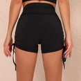 thumbnail image 7 of Womens Workout Shorts Side Tie Hot Yoga Shorts Tummy Control Leggings Solid Color Running Short Tights Sweapants Short, 7 of 7