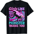 thumbnail image 1 of Cute Monster Truck Girls Like Monster Trucks Too Funny Girls playera para niñas, 1 of 2